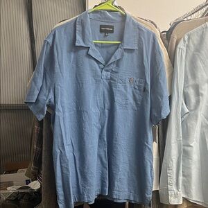 Lucky Brand Men's Blue Slub Polo Shirt